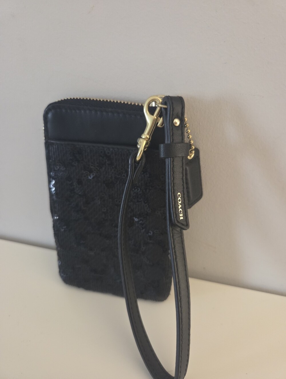 Coach Sequin Corner Zip Wristlet